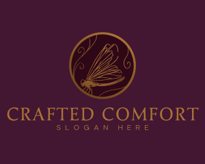 Luxury Dragonfly Insect  logo design