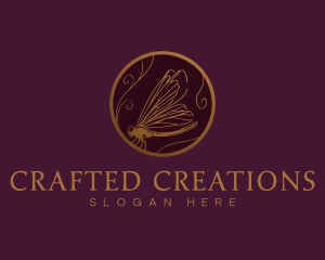 Luxury Dragonfly Insect  logo design