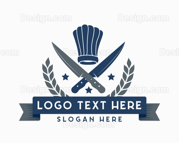 Chef Toque Knife Restaurant Logo