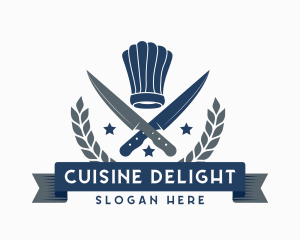 Chef Toque Knife Restaurant logo design