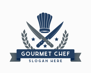 Chef Toque Knife Restaurant logo design