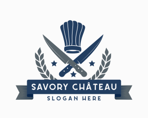 Chef Toque Knife Restaurant logo design