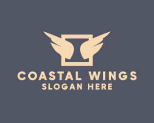 Modern Feather Wings logo design