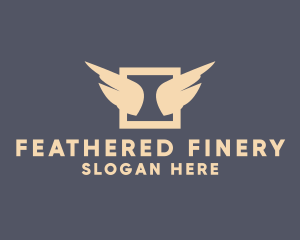 Modern Feather Wings logo design