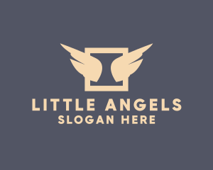 Modern Feather Wings logo design