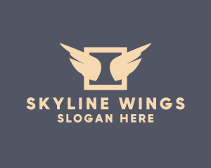 Modern Feather Wings logo design