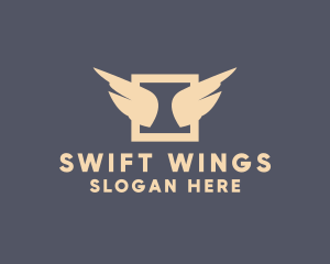 Modern Feather Wings logo design