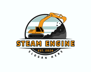 Excavator Digging Machinery logo design