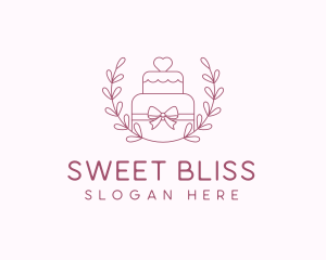 Wedding Cake Wreath logo design