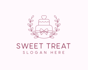 Wedding Cake Wreath logo design