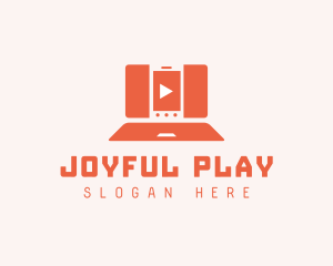 Laptop Play Button logo design