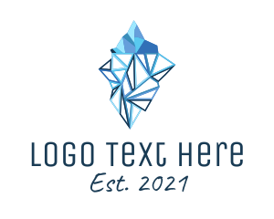 Igloo - Blue Geometric Iceberg logo design