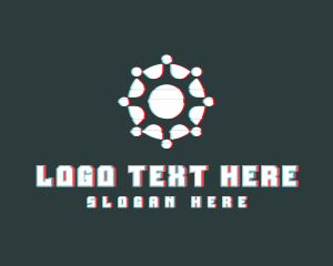 Core - Abstract Radial Glitch logo design