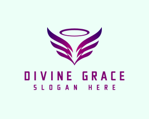 Flying  Angel Wings  logo design