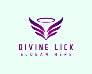 Flying  Angel Wings  logo design