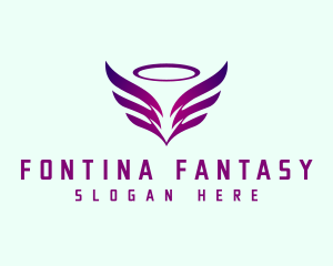 Flying  Angel Wings  logo design