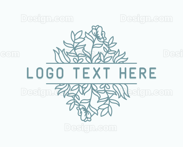 Wreath Flower Wedding Logo