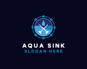 Water Plunger Plumbing logo design