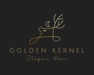 Deluxe Golden Deer logo design