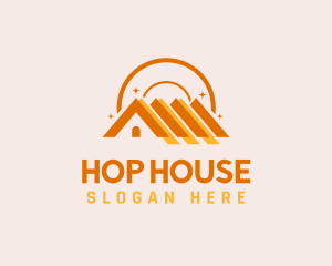 Roof House Construction logo design