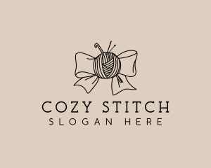 Ribbon Yarn Sewing logo design