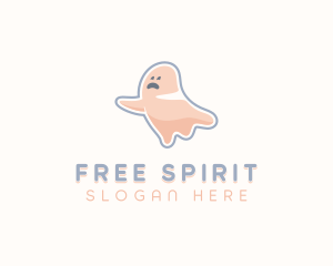 Cartoon Ghost Spooky logo design