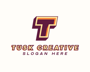 Creative Retro Studio Letter T logo design