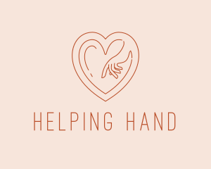 Hand Care Heart logo design