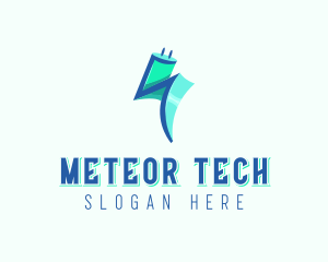 Lightning Tech Plug logo design