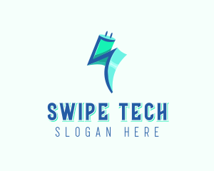 Lightning Tech Plug logo design