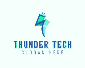 Lightning Tech Plug logo design