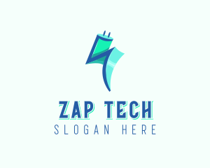 Lightning Tech Plug logo design