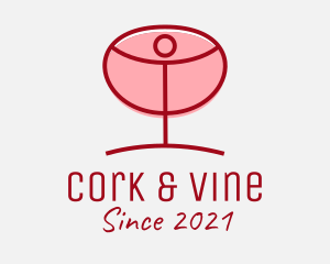 Red Wine Glass logo design