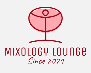 Red Wine Glass logo design