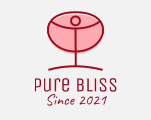 Red Wine Glass logo design