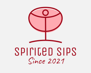 Red Wine Glass logo design