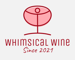 Red Wine Glass logo design