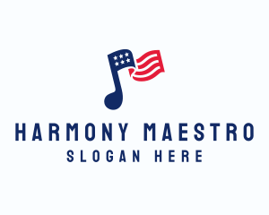 American Musical Note logo design