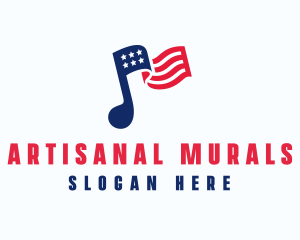 American Musical Note logo design