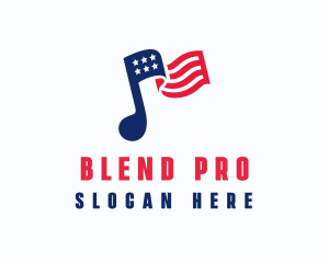 American Musical Note logo design