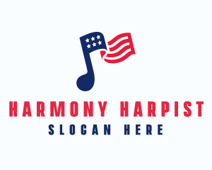 American Musical Note logo design