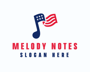 American Musical Note logo design