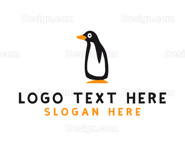 Winter Penguin Bird Logo