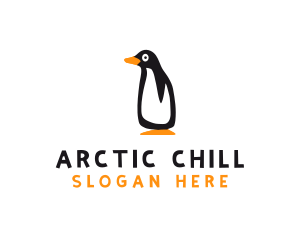 Winter Penguin Bird logo design