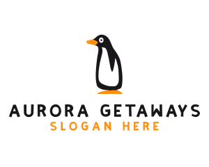 Winter Penguin Bird logo design