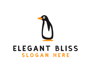Winter Penguin Bird logo