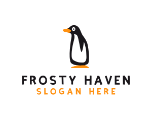 Winter Penguin Bird logo