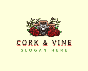 Floral Rose Camera logo design