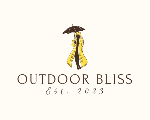 Raincoat Umbrella Fashion logo design