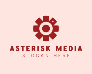 Red Camera Asterisk logo design